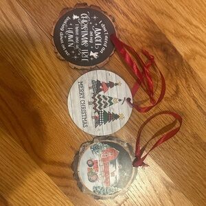 Christmas Tree Ornaments Set - Red and Brown